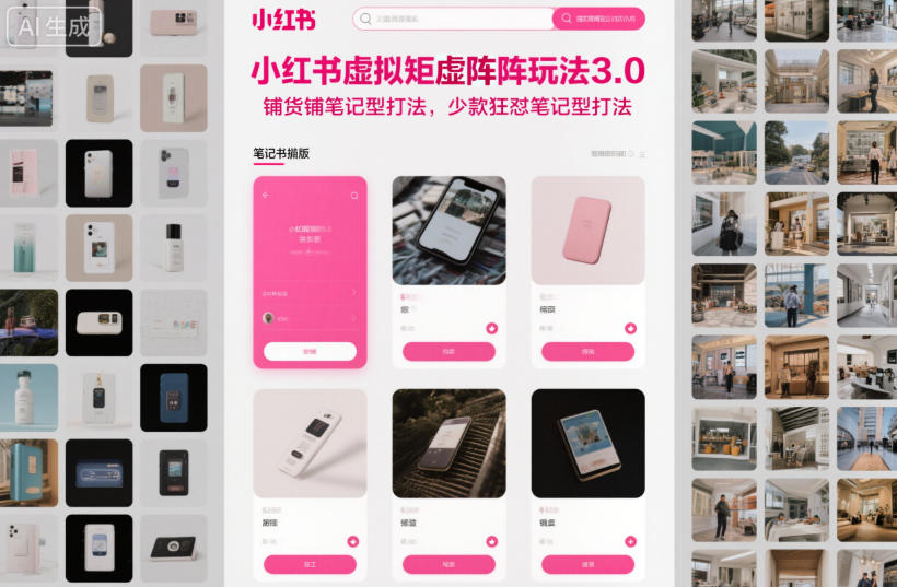 小红书虚拟矩阵玩法3.0，铺货铺笔记型打法，少款狂怼笔记型打法 - 副业严选-副业严选