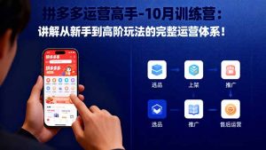 拼多多运营高手-10月训练营:讲解从新手到高阶玩法的完整运营体系!-副业严选