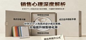 销售心理深度解析：针对37个人性弱点设计成交策略，大幅提升销售转化率！-副业严选
