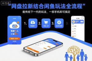 网盘拉新结合闲鱼玩法全流程，能传给下一代的玩法，一部手机即可搞定(附入口渠道以及实操教程)-副业严选