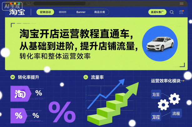 淘宝开店运营教程直通车，从基础到进阶，提升店铺流量，转化率和整体运营效率(更新11月) - 副业严选-副业严选