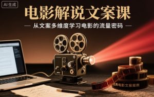 电影解说文案课,从文案多维度学习电影的流量密码-副业严选