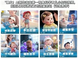 爆火！AI制作宝宝第一视角科学育儿小知识视频，短短两月获赞百万的流量密码(详细教学)-副业严选