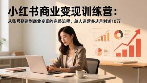 小红书商业变现训练营：从账号搭建到商业变现的完整流程，单人运营多店月利润10万-副业严选