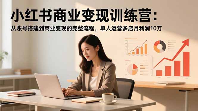 小红书商业变现训练营：从账号搭建到商业变现的完整流程，单人运营多店月利润10万 - 副业严选-副业严选