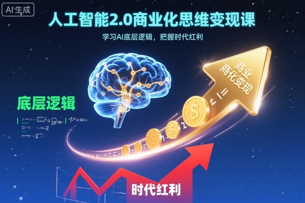 人工智能2.0商业化思维变现课，学习AI底层逻辑，把握时代红利 - 副业严选-副业严选