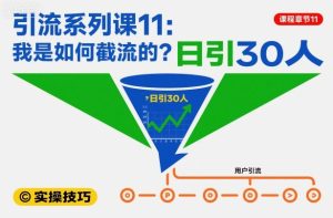 引流系列课11：我是如何截流的？日引30人【文档】-副业严选