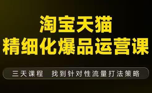 猫课子幽·淘宝天猫精细化爆品运营【音频+字幕+文档】(9月12-14杭州线下课) - 副业严选-副业严选