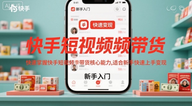 快手短视频带货，快速掌握快手短视频带货核心能力，适合新手快速上手变现 - 副业严选-副业严选