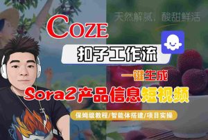 Coze扣子智能体工作流一键生成“SORA2产品信息“短视频,全流程保姆级教学-副业严选