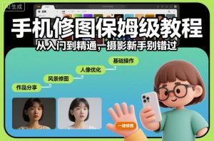 手机修图保姆级教程，从入门到精通，摄影新手别错过-副业严选