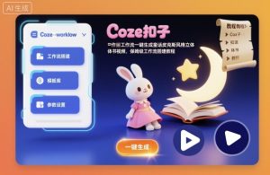 Coze扣子工作流一键生成童话皮克斯风格立体书视频，保姆级工作流搭建教程-副业严选