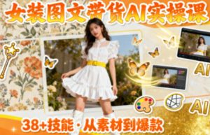 女装图文带货的AI实操课,覆盖38个实用技能,快速提升素材制作效率-副业严选