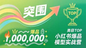 小红书爆品模型实战营，从新品突围到成为类目TOP，可复制路径，打造多个营收百万级爆品-副业严选