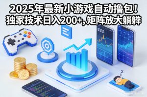 2025年最新小游戏自动撸包!独家技术日入2张+,矩阵放大躺賺【揭秘】-副业严选