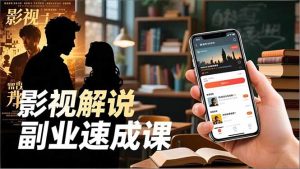 Tk影视解说副业速成课，软件安装、全流程实操、爆款预设，新手两周变现-副业严选