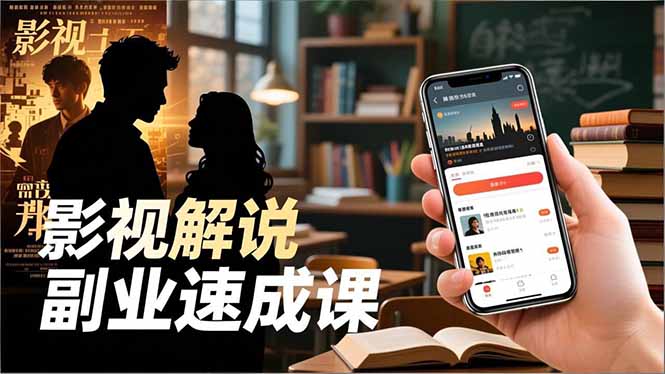 Tk影视解说副业速成课，软件安装、全流程实操、爆款预设，新手两周变现 - 副业严选-副业严选