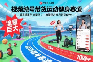视频号带货运动健身赛道,纯直播推荐,流量巨大,单月带货10W+-副业严选