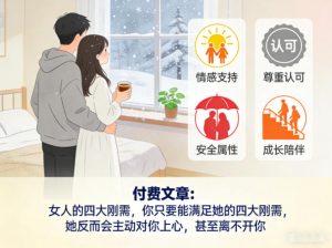 付费文章：女人的四大刚需，你只要能满足她的四大刚需，她反而会主动对你上心，甚至离不开你-副业严选