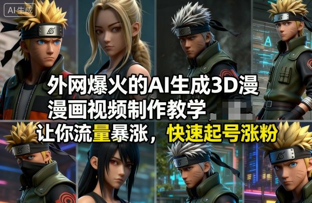 外网爆火的AI生成3D漫画视频制作教学，让你流量暴涨，快速起号涨粉！ - 副业严选-副业严选