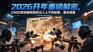 2026开年重磅解密,CSGO游戏搬砖挂机日入上千的秘密,毫无保留-副业严选