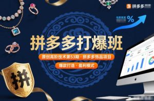 拼多多打爆班原创高阶技术第53期，拼多多饰品项目-副业严选