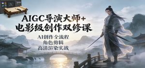 AIGC导演大师+电影级创作双修课：AI创作全流程、角色剪辑、高清渲染实战-副业严选