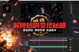 短剧拉新之原创燃剪精简剪辑实操课，解锁短剧变现秘籍-副业严选