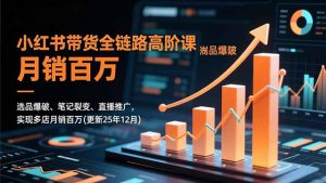 小红书带货全链路高阶课,选品爆破、笔记裂变、直播推广,实现多店月销百万(更新25年12月-副业严选