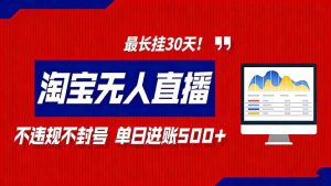 2026淘宝无人直播带货,不违规不封号,每日收益500+,最长挂30 天!-副业严选