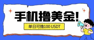 最新手机撸美金项目，单日产值100U+，2026年最新的风口项目-副业严选