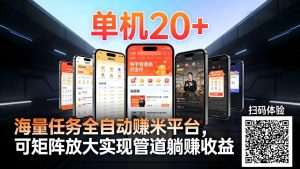 99盒子自动挂机项目,单机20+,可矩阵放大实现管道躺赚收益,推广可享团队收益-副业严选