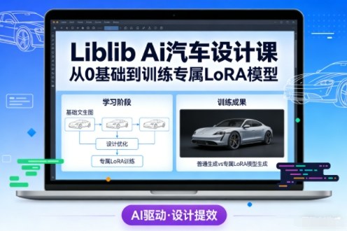 Liblib Ai汽车设计课，从0基础文生图，到教你训练专属设计和风格LoRA模型 - 副业严选-副业严选
