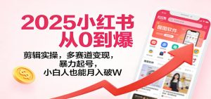 2025小红书从0到爆:剪辑实操,多赛道变现,暴力起号,零基础也能月入破W-副业严选