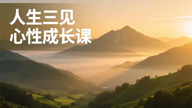 人生三见心性成长课，见天地众生自己，搞透人性安顿身心，活出清晰自我，内在富足无价 - 副业严选-副业严选