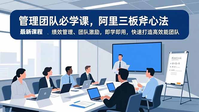 管理团队必学课，阿里三板斧心法、绩效管理、团队激励，即学即用，快速打造高效能团队 - 副业严选-副业严选