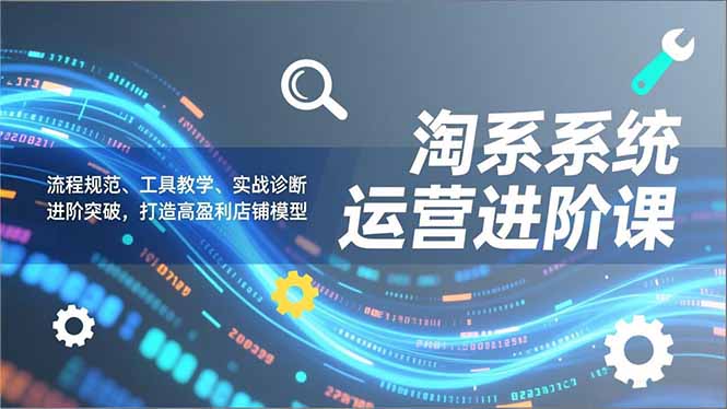 淘系系统运营进阶课2.0，流程规范、工具教学、实战诊断，进阶突破，打造高盈利店铺模型 - 副业严选-副业严选