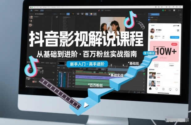 抖音百万粉丝影视解说课程，基础到进阶课，适合新手和进阶学习 - 副业严选-副业严选