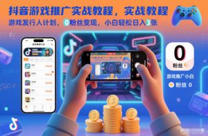 抖音游戏推广实战教程,游戏发行人计划,0粉丝变现,小白轻松日入3张-副业严选