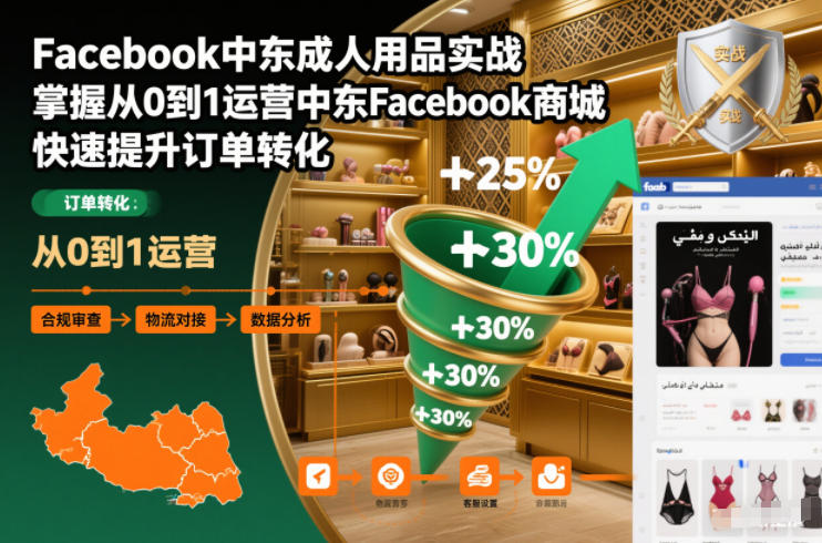 Facebook中东成人用品实战,掌握从0到1运营中东Facebook商城,快速提升订单转化 Facebook中东成人用品实战,掌握从0到1运营中东Facebook商城,快速提升订单转化