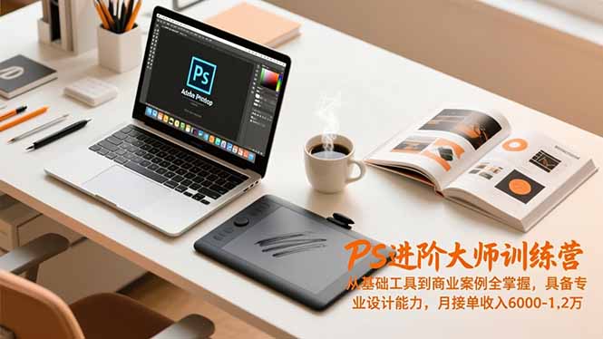 PS进阶大师训练营，从基础工具到商业案例全掌握，具备专业设计能力，月接单收入6000-1.2万 - 副业严选-副业严选