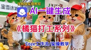 Coze扣子工作流一键生成胖橘猫打工短视频，保姆级实操搭建教学-副业严选