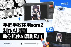 手把手教你用sora2制作AI漫剧,助你抓住AI漫剧风口-副业严选