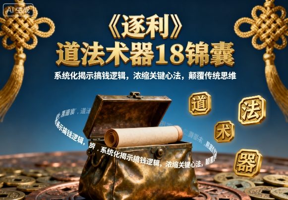 《逐利》道法术器18锦囊，系统化揭示搞钱逻辑，浓缩关键心法，颠覆传统思维(更新) - 副业严选-副业严选