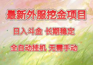 最新外服挖金项目，日入斗金，项目长期稳定，可放大操作，全自动运行，无需手动【揭秘】-副业严选