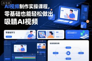 AI视频制作实操课程，零基础也能轻松做出吸睛AI视频-副业严选