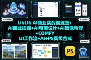 LibLIb AI商业实战训练营：AI商业插画+AI电商设计+AI图像精修+COMFY UI工作流+AI+PS高级合成-副业严选