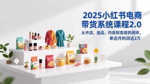 2025小红书电商带货系统课程2.0,从开店、选品、内容到变现的闭环,单店月利润达2万-副业严选