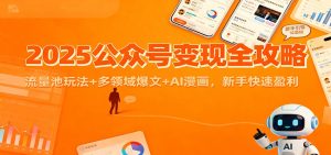 2025公众号变现全攻略:流量池玩法+多领域爆文+AI漫画,新手快速盈利-副业严选