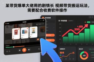 某带货爆单大佬用的剧情长视频带货搬运玩法，需要配合收费软件操作-副业严选